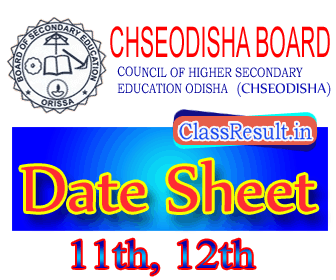 chseodisha Date Sheet 2022 class HSC +2, 12th Class, Plus Two Routine